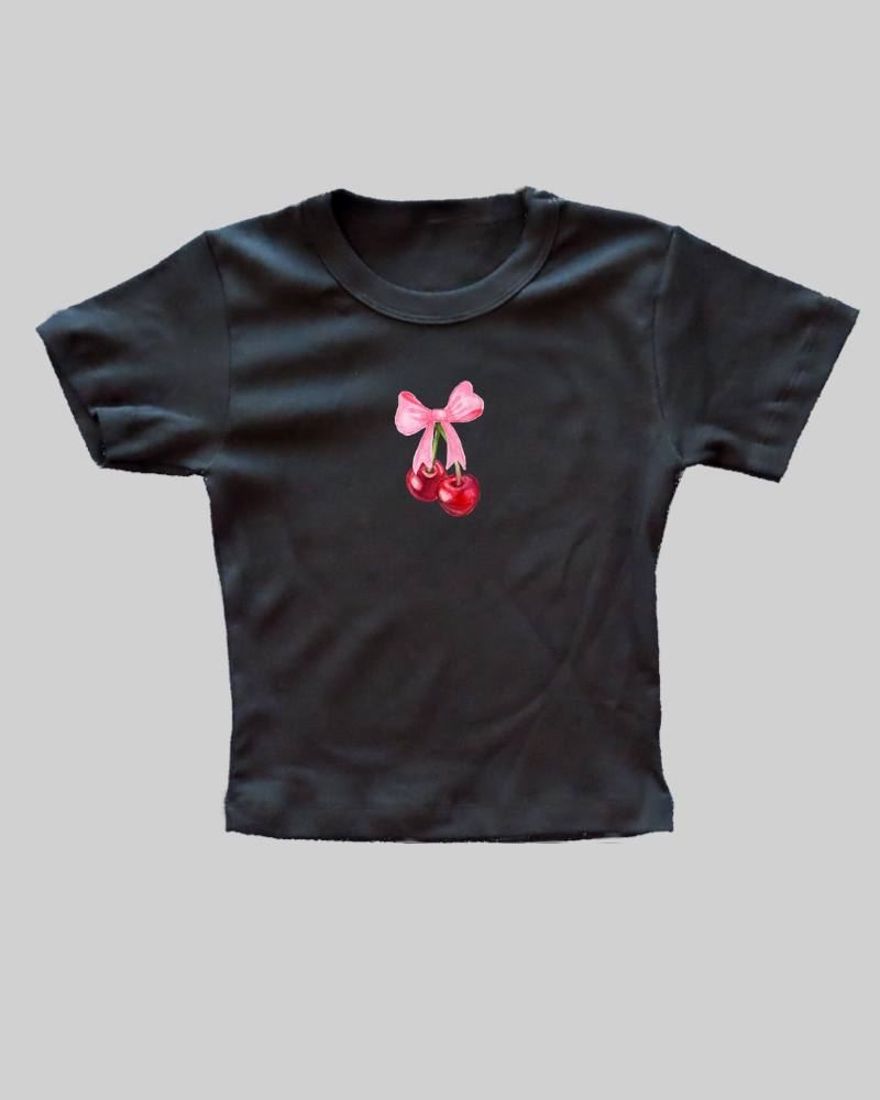 Cherry Bow Baby Tee