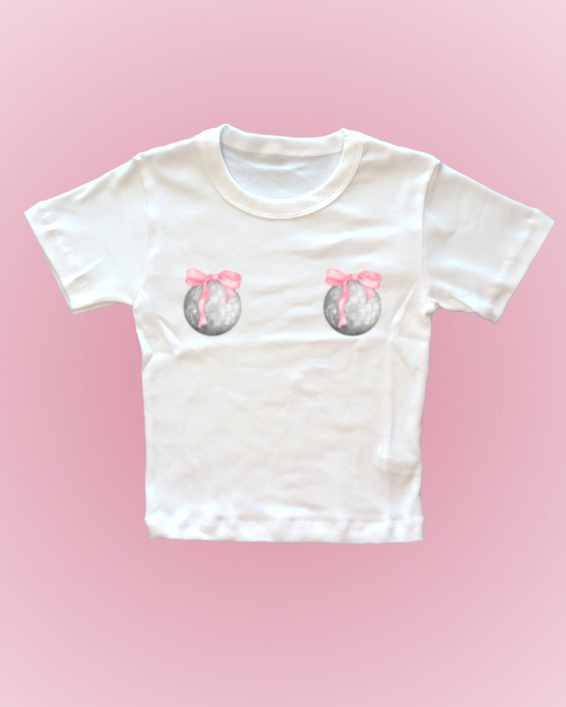 Coquette Double Discos Fitted Baby Tee