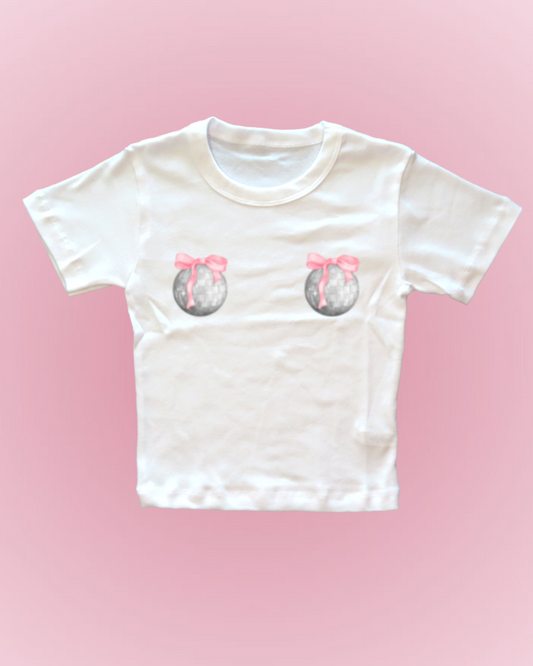 Coquette Double Discos Fitted Baby Tee