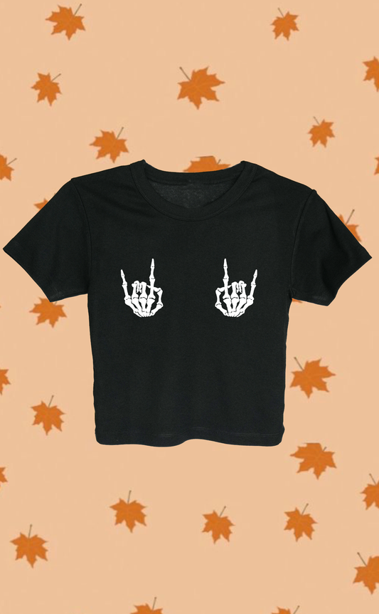 Skeleton Fitted Baby Tee