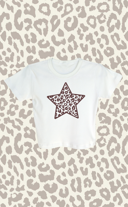 Cheetah Star Fitted Baby Tee