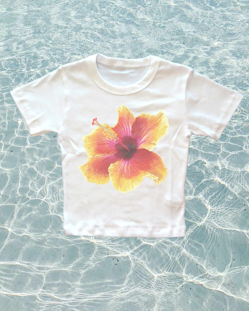 Hibiscus Flower Baby Tee