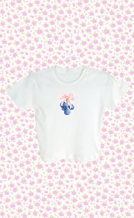 Coquette Blueberries Fitted Baby Tee