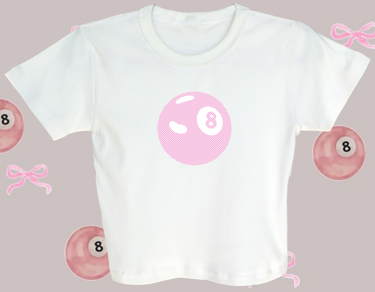 Pink 8ball Baby Tee