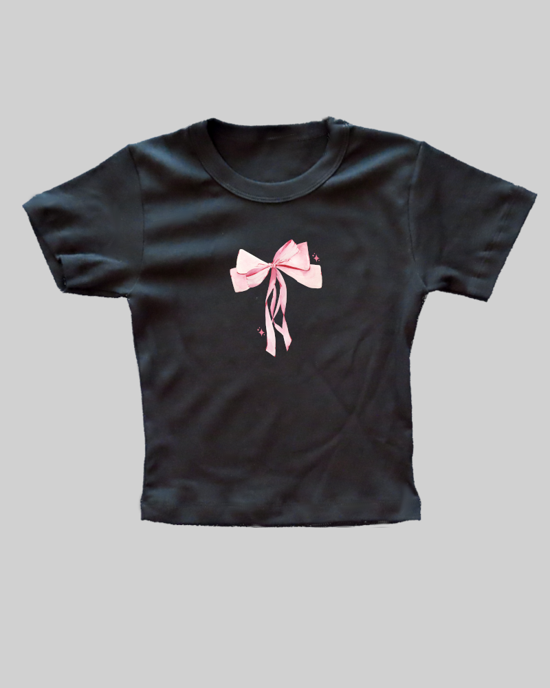 Coquette Pink Bow Baby Tee