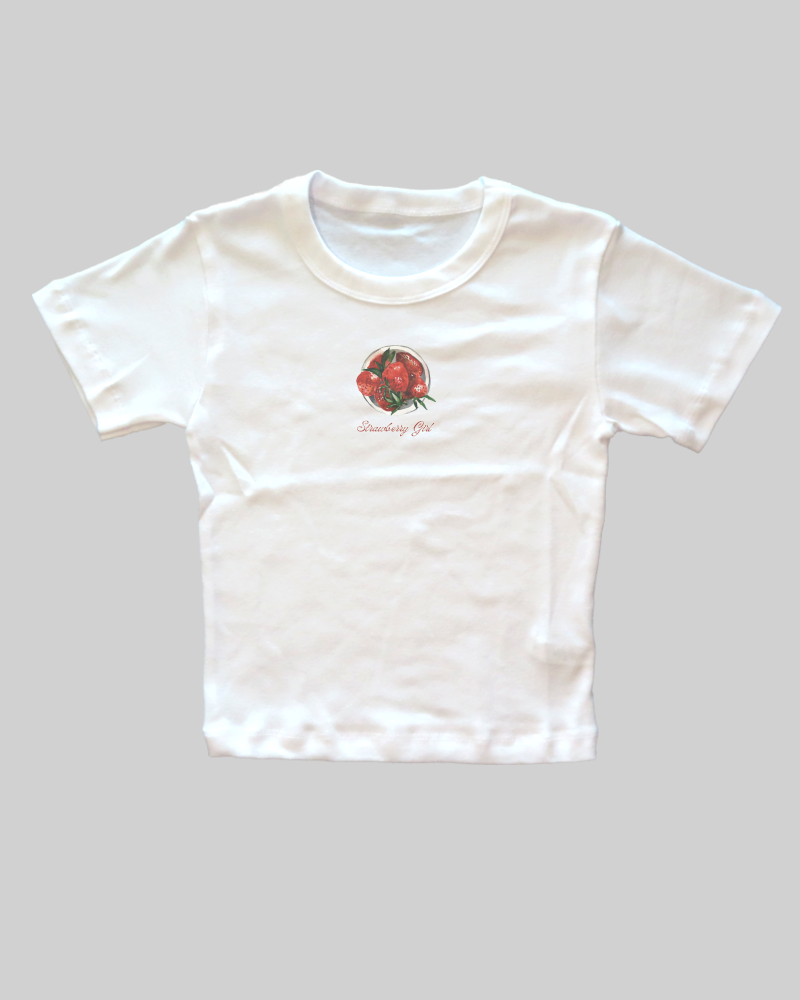 Strawberry Girl Fitted Baby Tee