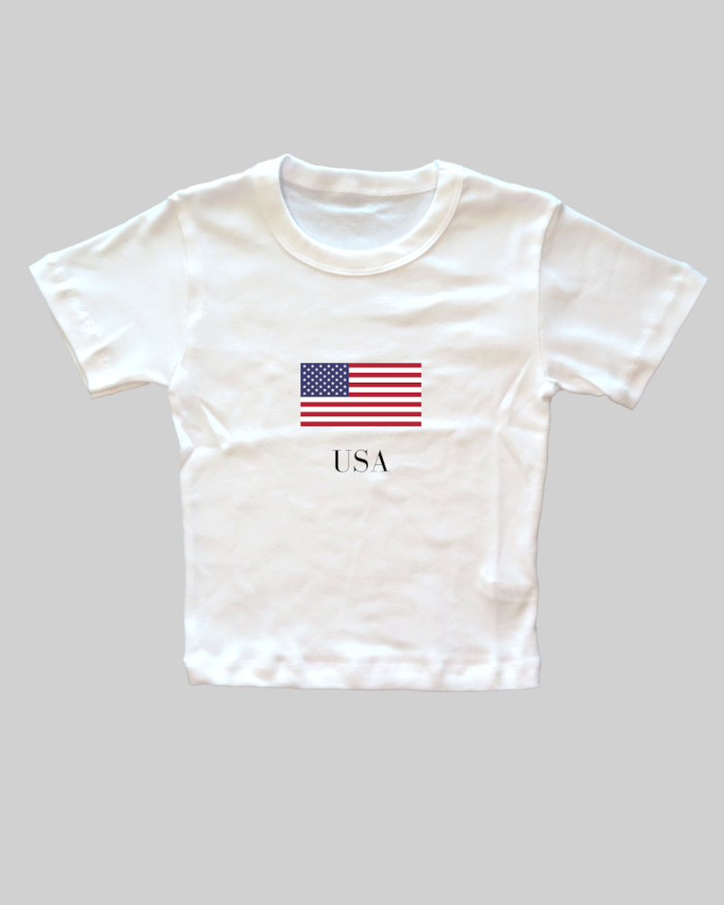 American Flag Fitted Baby Tee