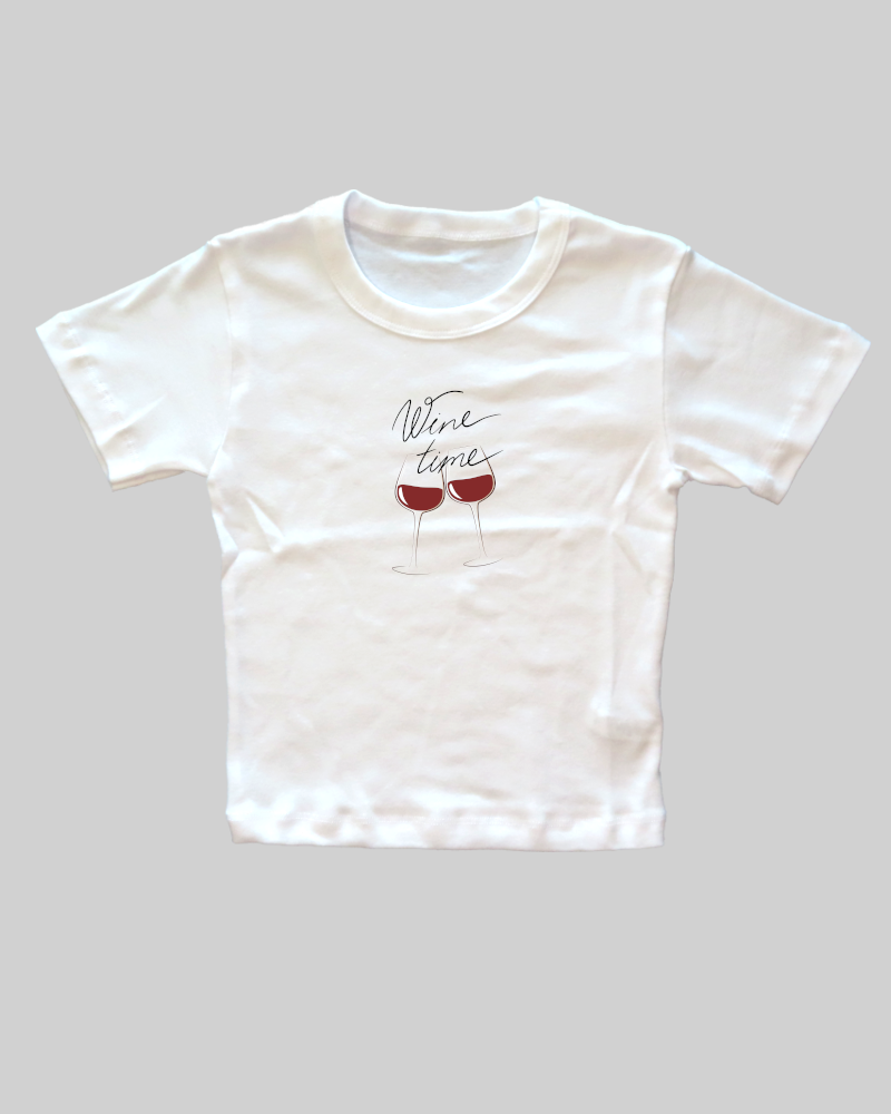 Wine Time Fitted Baby Tee